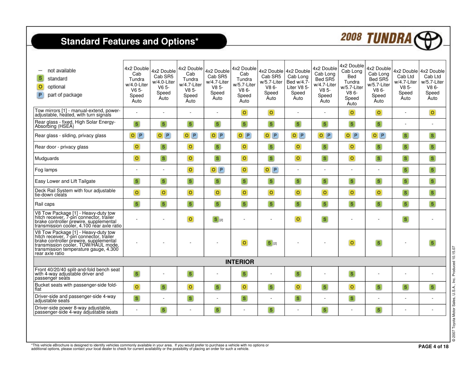 2008 Toyota Tundra RC 4x2 Brochure Page 11